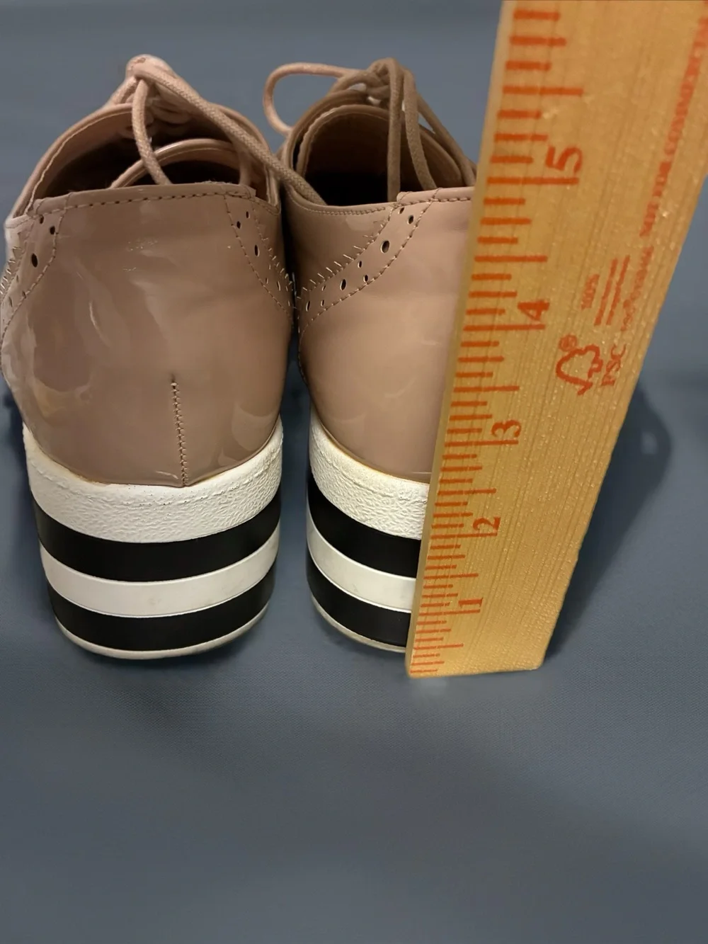 Fashion Nova Nude Patent Platform Brogue Oxfords